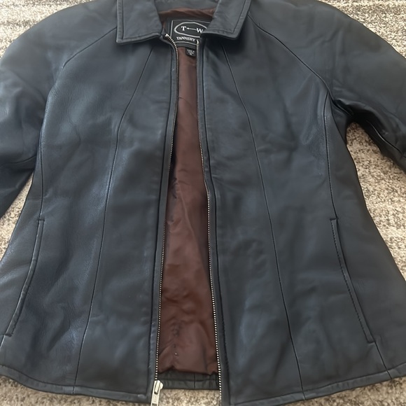 Vintage Tannery West SOFT Black LEATHER Biker Moto Jacket Sz S EUC - Picture 4 of 17